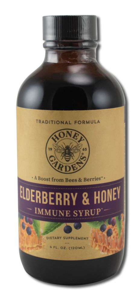 Honey Gardens Apiaries Plant Medicine & The Work of The Bees Organic Elderberry Extract 4 oz