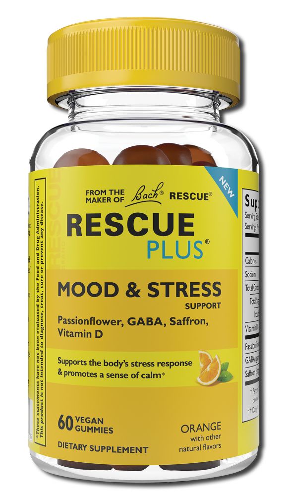 Bach Flower Remedies Rescue Remedy Rescue Plus Mood & Stress Gummy 60 ct