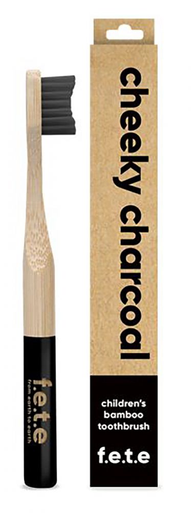 F.E.T.E. Children Bamboo Toothbrush Cheeky Charcoal Soft