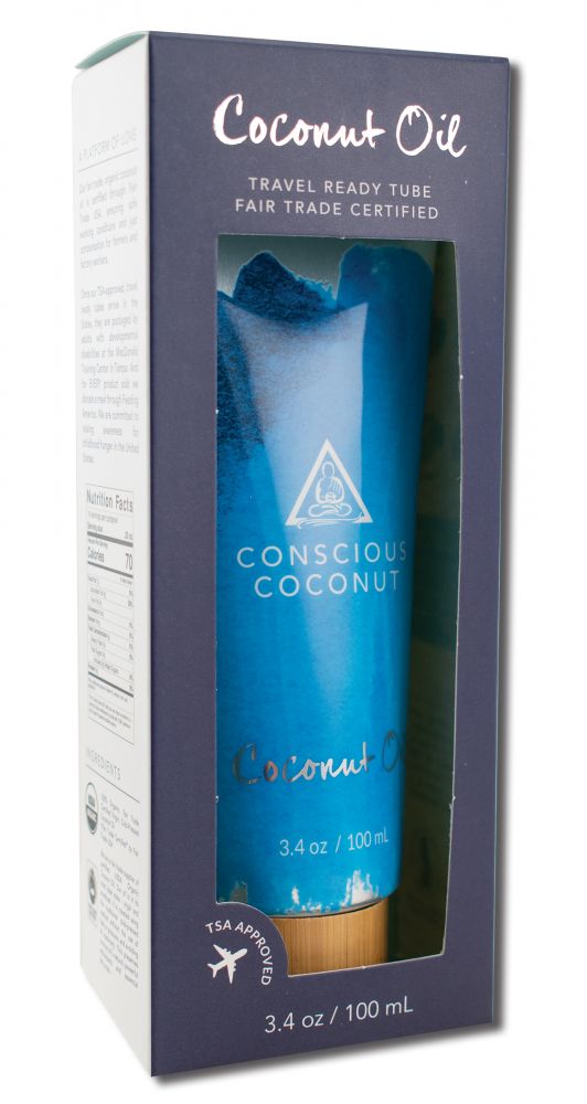 CONSCIOUS COCONUT Organic Coconut Oil Coconut Oil Tube 3.4 oz