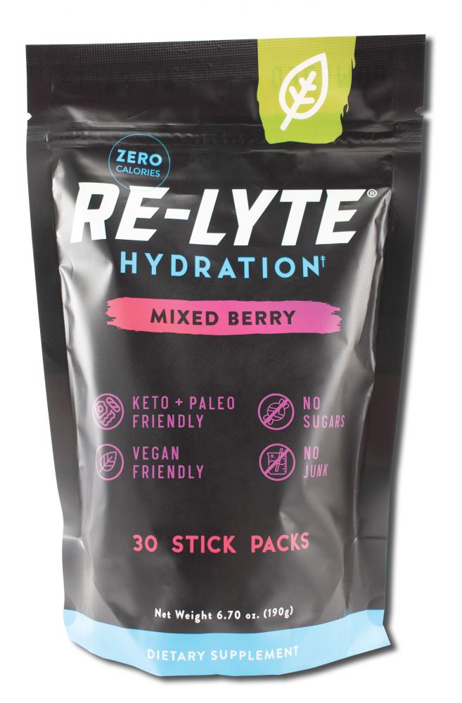 Redmond Trading Company REDMOND RE-LYTE ELECTROLYTE DRINK MIX Hydration Mixed Berry 30 Stick Pack