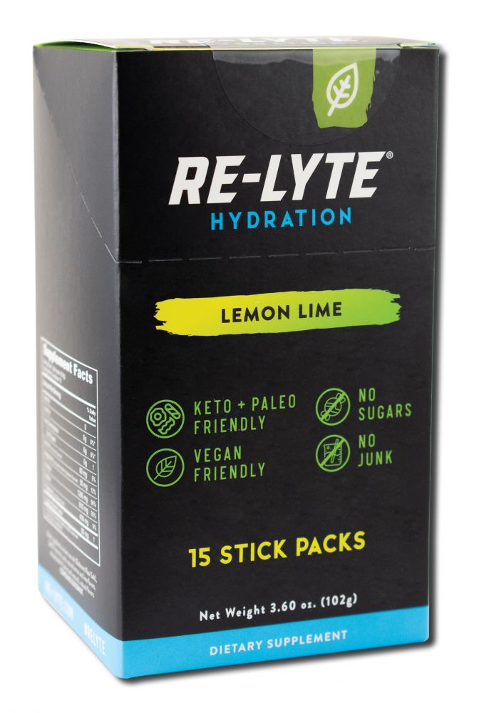 Redmond Trading Company REDMOND RE-LYTE ELECTROLYTE DRINK MIX Hydration Lemon Lime 15 Stick Pack