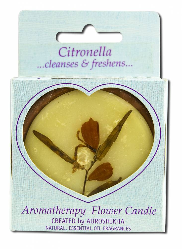 Auroshikha Medium Terra Cotta (2.5 in x 1in) Round Flower Candles Citronella
