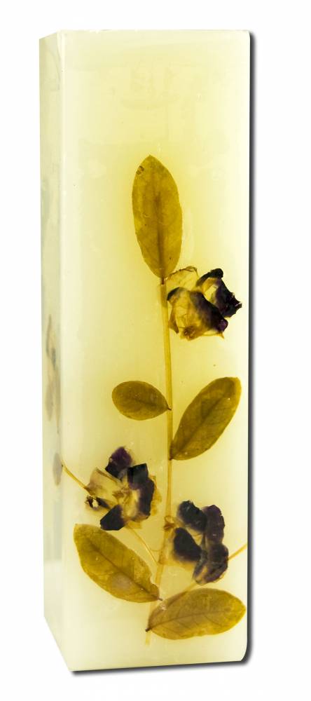 Auroshikha Square (1.5 in x 4.75 in) Flower Candles Geranium