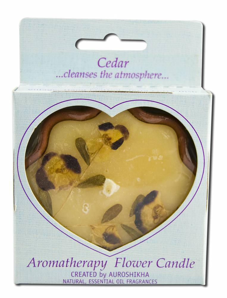 Auroshikha Flower Shape Terra Cotta (3.38 in x 1 in) Flower Candles Cedar