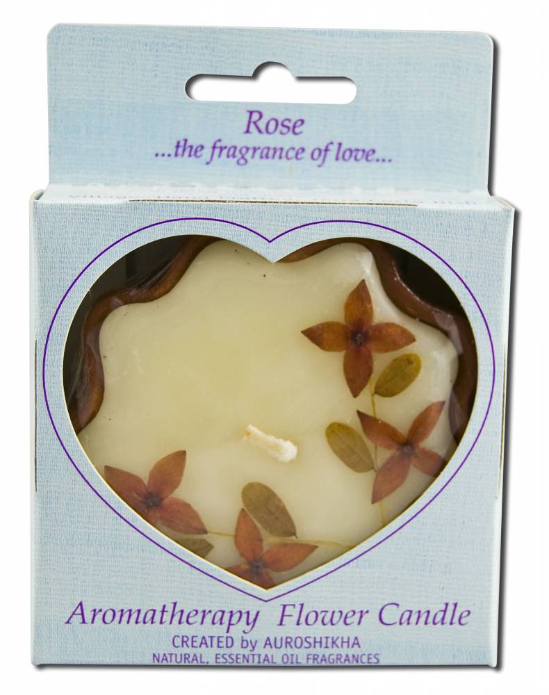 Auroshikha Flower Shape Terra Cotta (3.38 in x 1 in) Flower Candles Rose