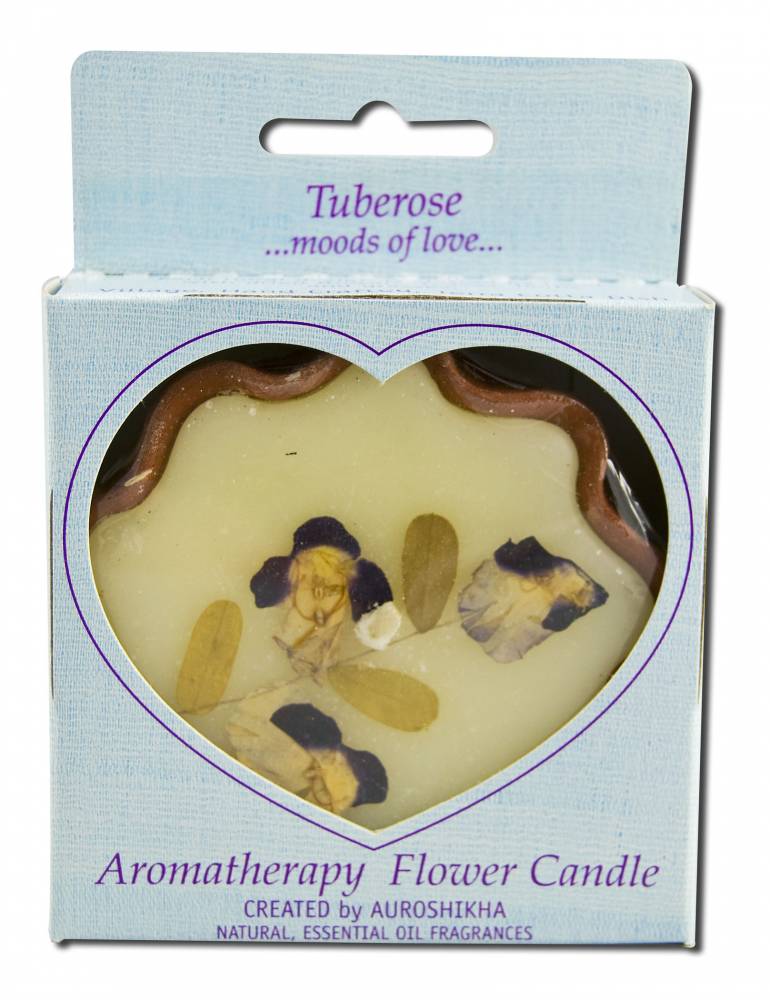 Auroshikha Flower Shape Terra Cotta (3.38 in x 1 in) Flower Candles Tuberose