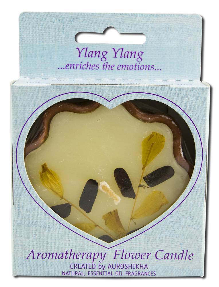 Auroshikha Flower Shape Terra Cotta (3.38 in x 1 in) Flower Candles Ylang Ylang