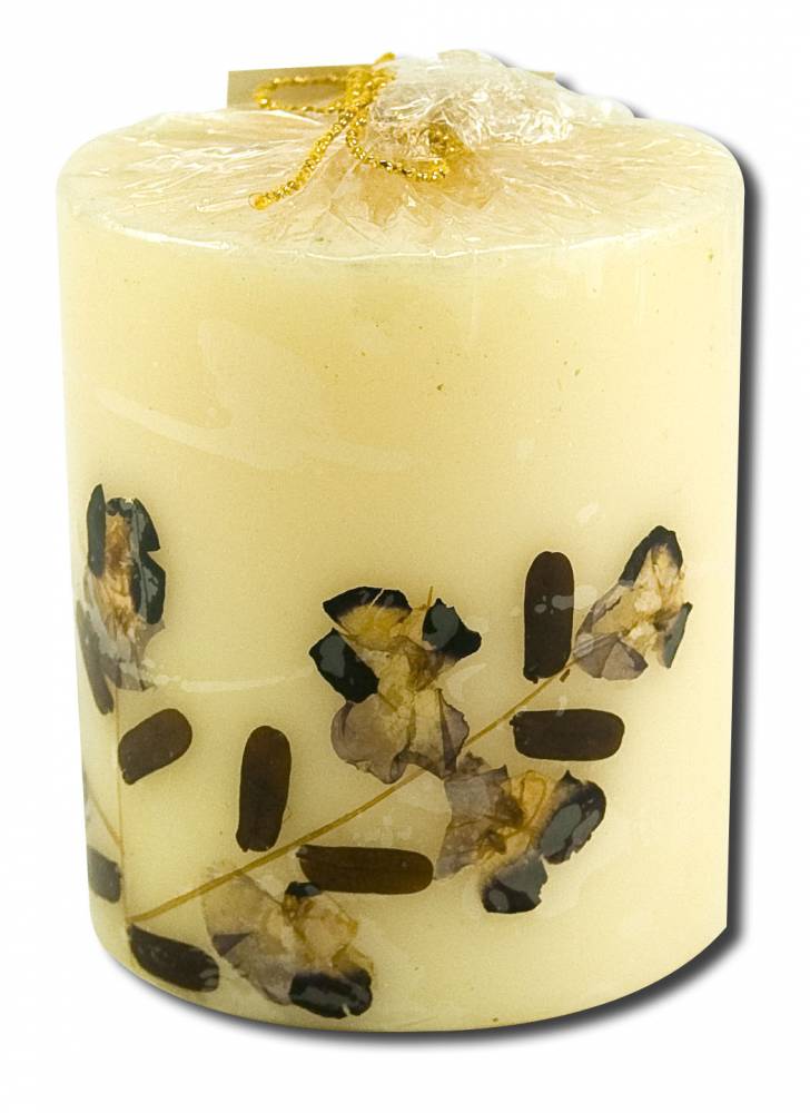 Auroshikha 3 in Pillar (2.75 in x 3 in) Flower Candles Opium