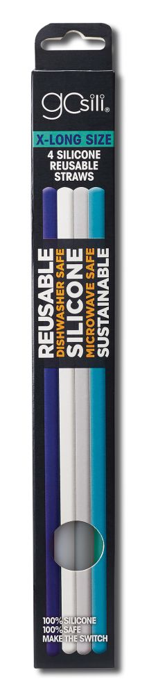GOSILI GOSILI SILICONE STRAW XL 4 pk Straw 12 Ct
