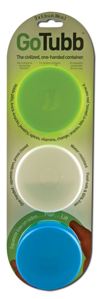Humangear Go Toob 3 Pack Clear/Green/Blue Clear/Green/Blue 3 pk Medium