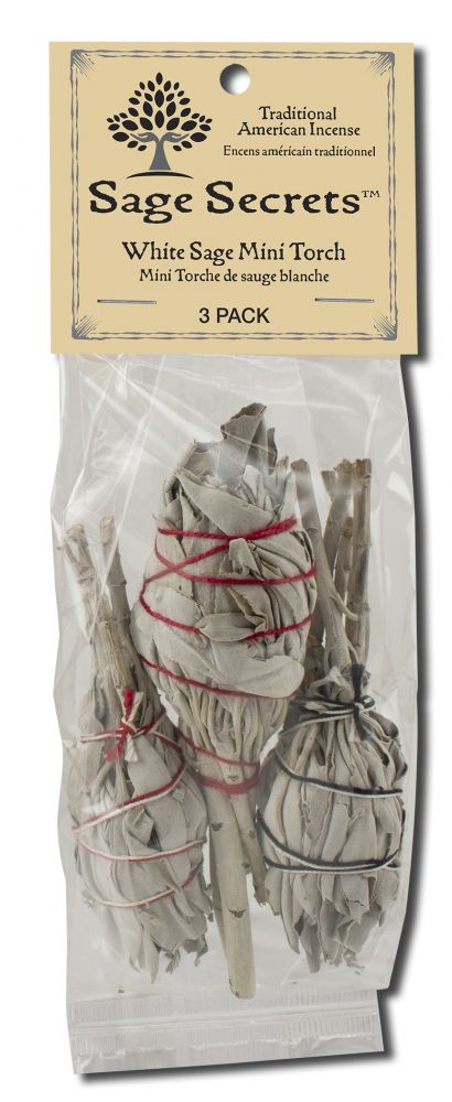 Sage Secrets Smudge Wands White Sage Mini Torch 3" 3 pk