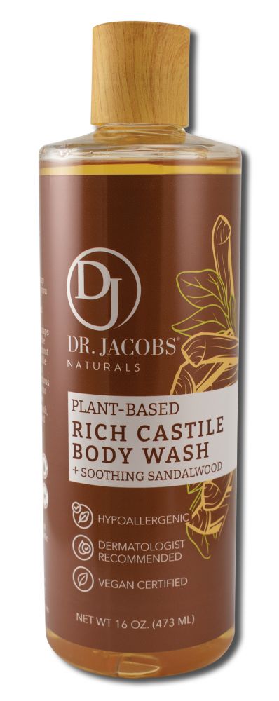 Dr. Jacobs Naturals Rich Castile Body Wash Sandalwood 16 oz
