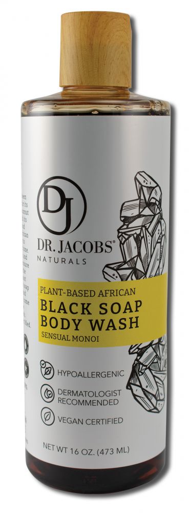 Dr. Jacobs Naturals African Black Soap Monoi Body Wash 16 oz