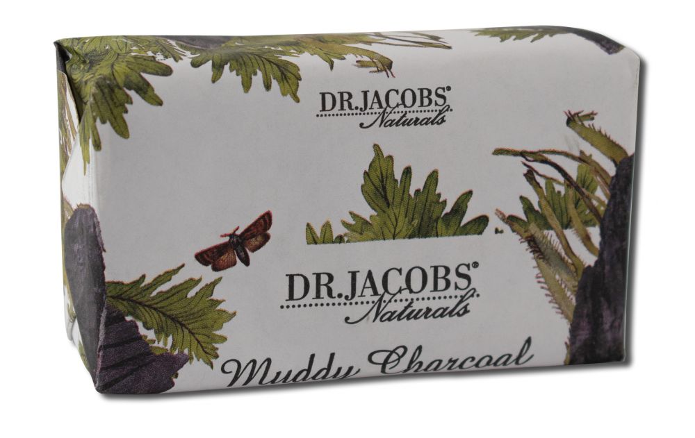 Dr. Jacobs Naturals Loofah Exfoliating Castile Bar Soap Muddy Charcoal 5 oz