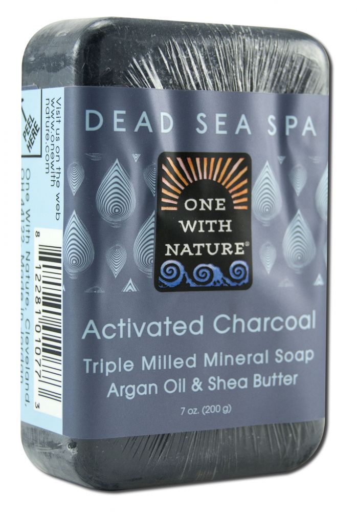 One With Nature Dead Sea Mineral Products Soap Activated Charcoal 7 oz