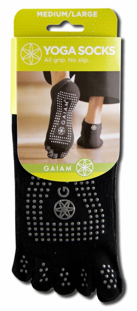 Gaiam Yoga Socks & Gloves All Grip-No Slip Yoga Sock Medium Large