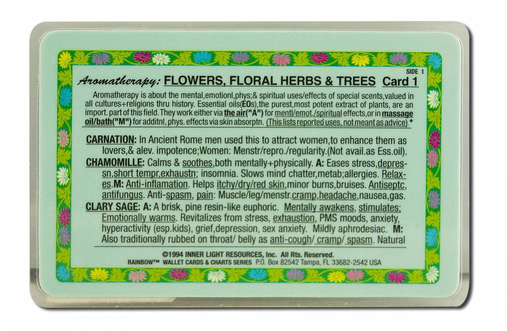 Inner Light Resources Aromatherapy Wallet Cards Aroma Flowers/Floral Scents #1