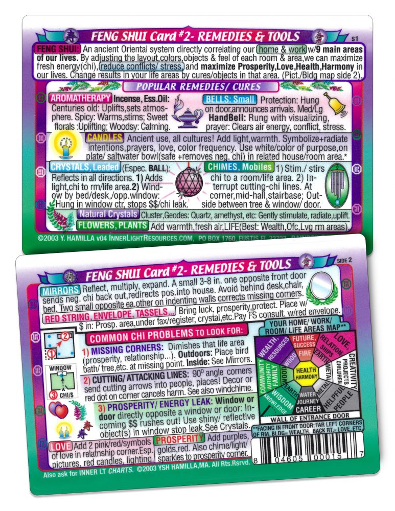 Inner Light Resources Original Wallet Cards Feng Shui: #2 Remedies & Tools