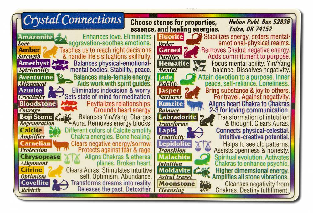 Helion Communications Wallet Cards Crystal Connections