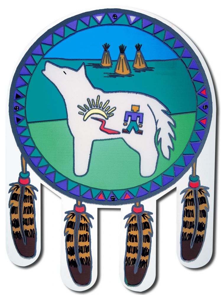 Native Visions Electrostatic Window Transparencies White Wolf