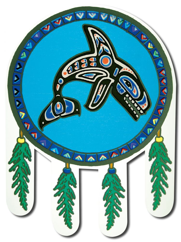 Native Visions Electrostatic Window Transparencies Northwest Killer Whale