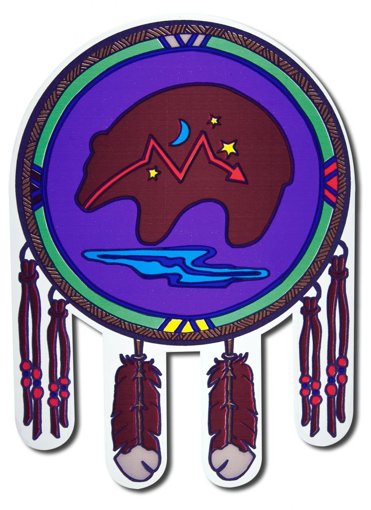 Native Visions Electrostatic Window Transparencies Medicine Bear