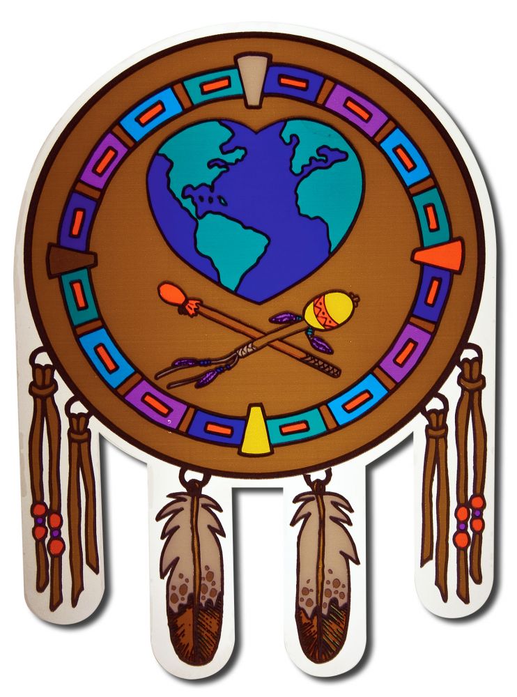 Native Visions Electrostatic Window Transparencies Earth Drum