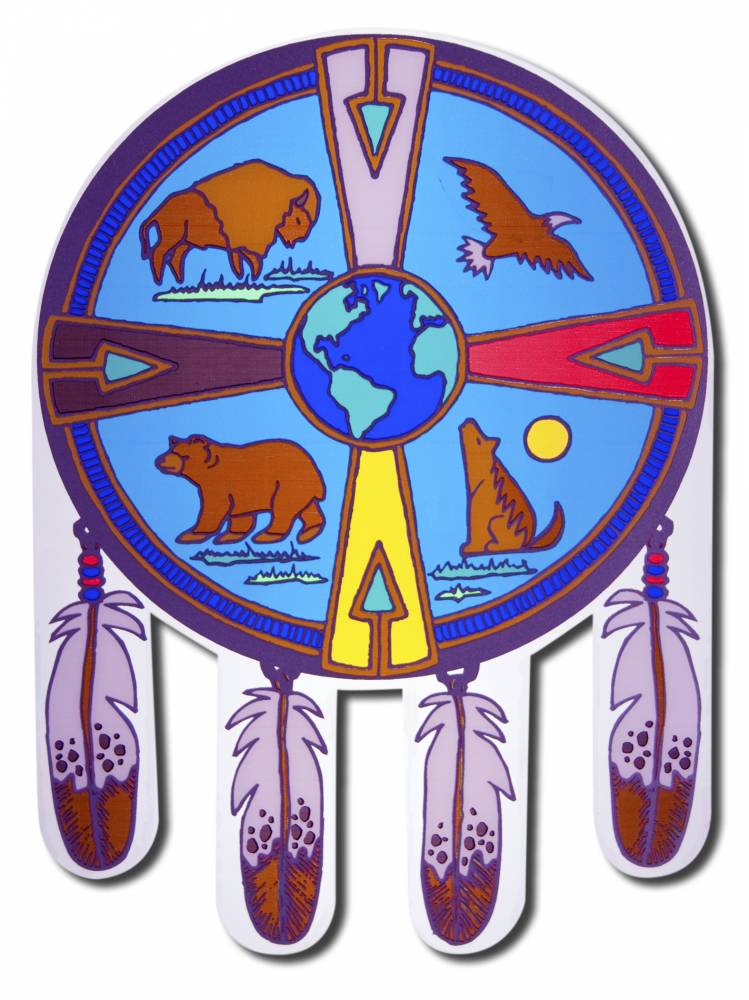 Native Visions Electrostatic Window Transparencies Medicine Wheel