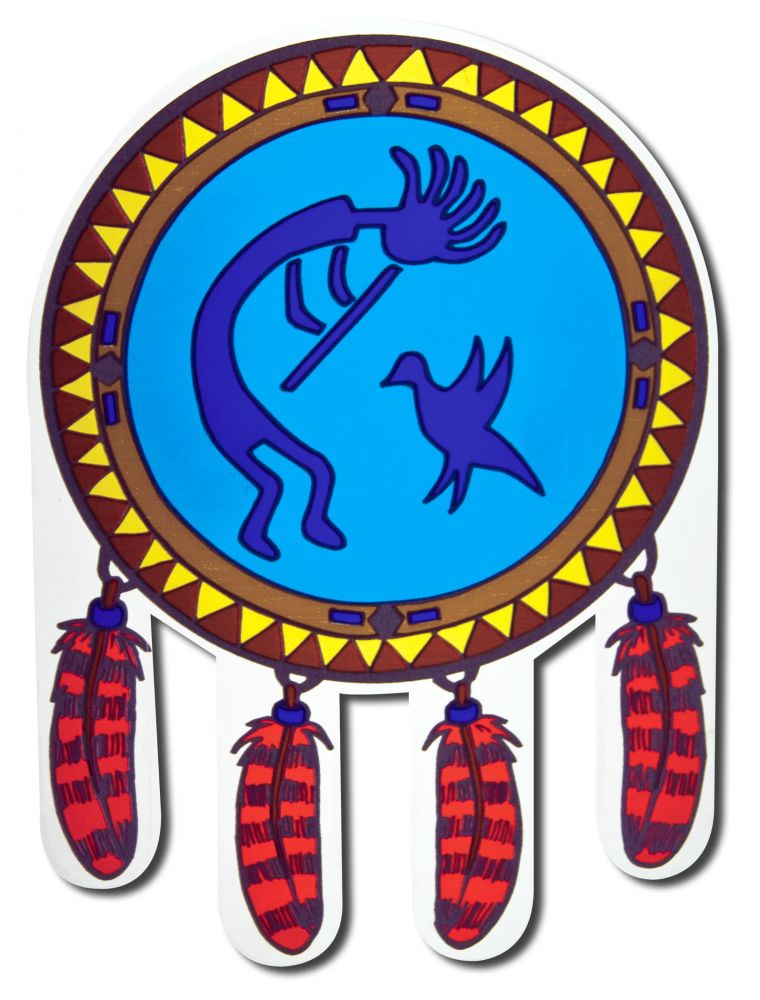Native Visions Electrostatic Window Transparencies  Kokopelli