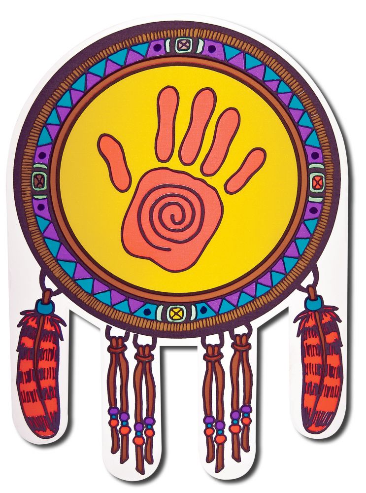 Native Visions Electrostatic Window Transparencies  Shamans Hand