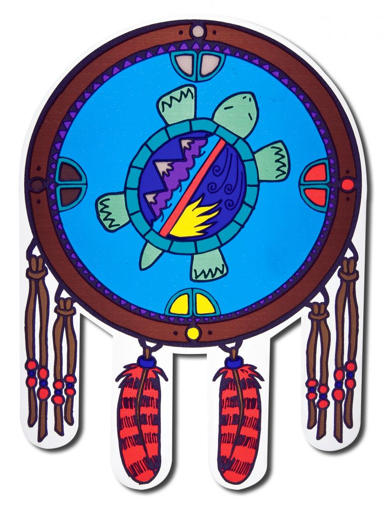 Native Visions Electrostatic Window Transparencies  Turtle