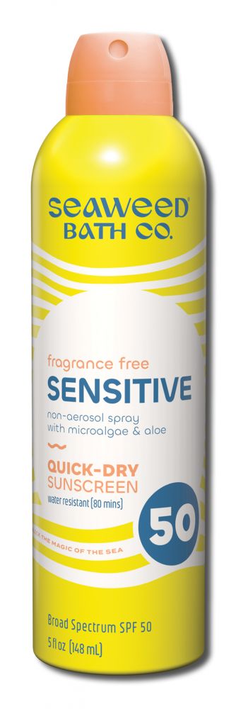 Seaweed Bath Co Suncare Fragrance Free Sensitive Sunscreen Spray SPF 50 5 oz