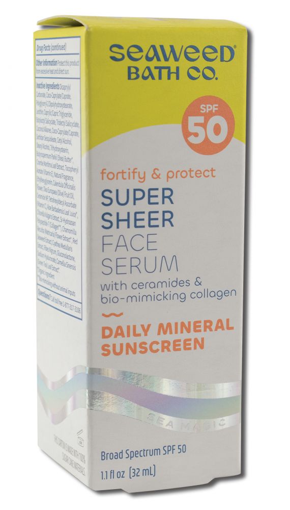 Seaweed Bath Co Facial Care Fortify & Protect Super Sheer Face Serum SPF 50 1.10 oz