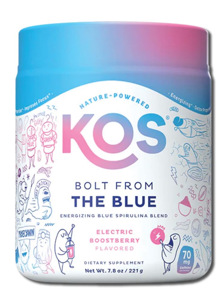 Kos Nutritionals Energy & Focus Bolt From The Blue - Blue Spirulina Blend 28 Serving Jar