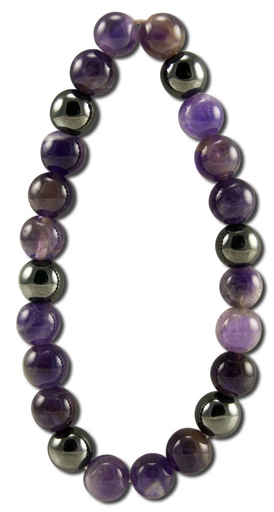Zorbitz Inc. Lucky Magnetic Hematite Bracelets Amethyst - Health/Happiness