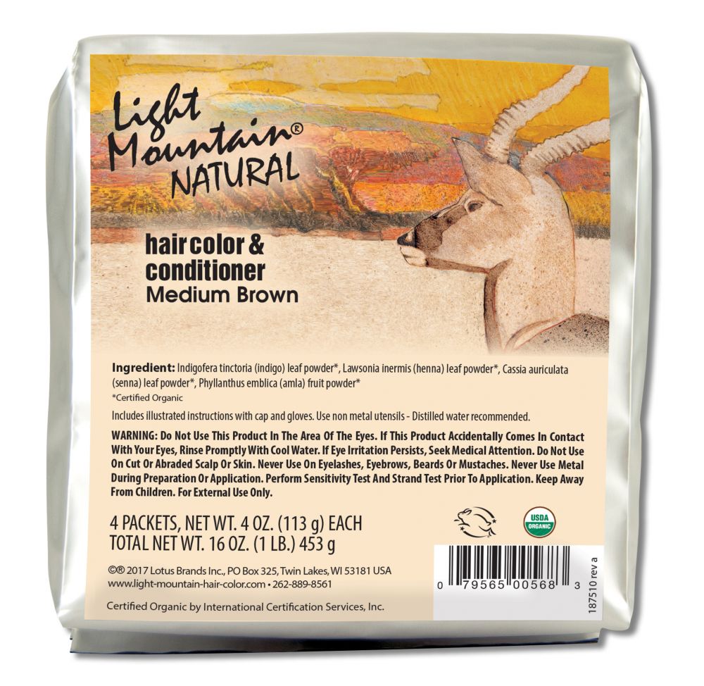 Light Mountain Henna Bulk 1LB Medium Brown 1 lb