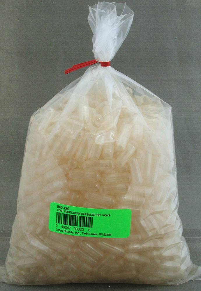 Bulk Herbs Empty Gelatin Capsules Empty "OO" 118gms aprox 1000 caps