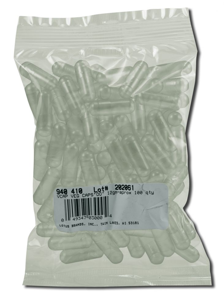 Bulk Herbs Empty Vegetable Based Capsules OO 12gms aprox 100 V caps