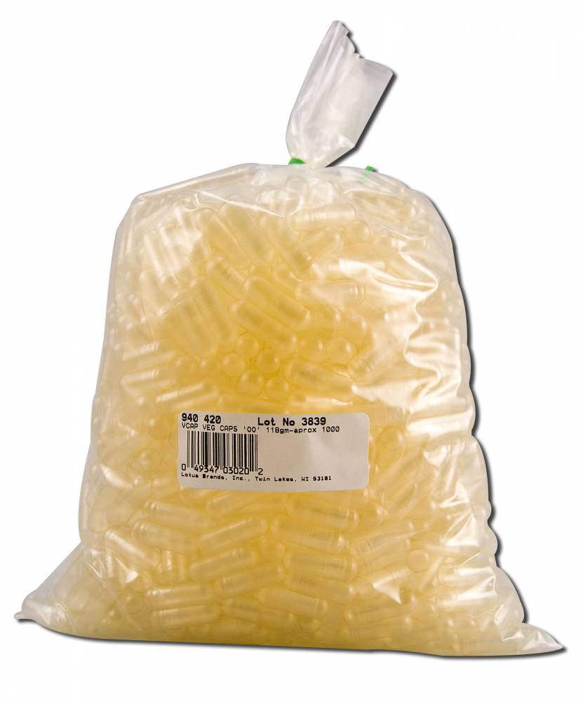 Bulk Herbs Empty Vegetable Based Capsules OO 118gms aprox 1000 V caps