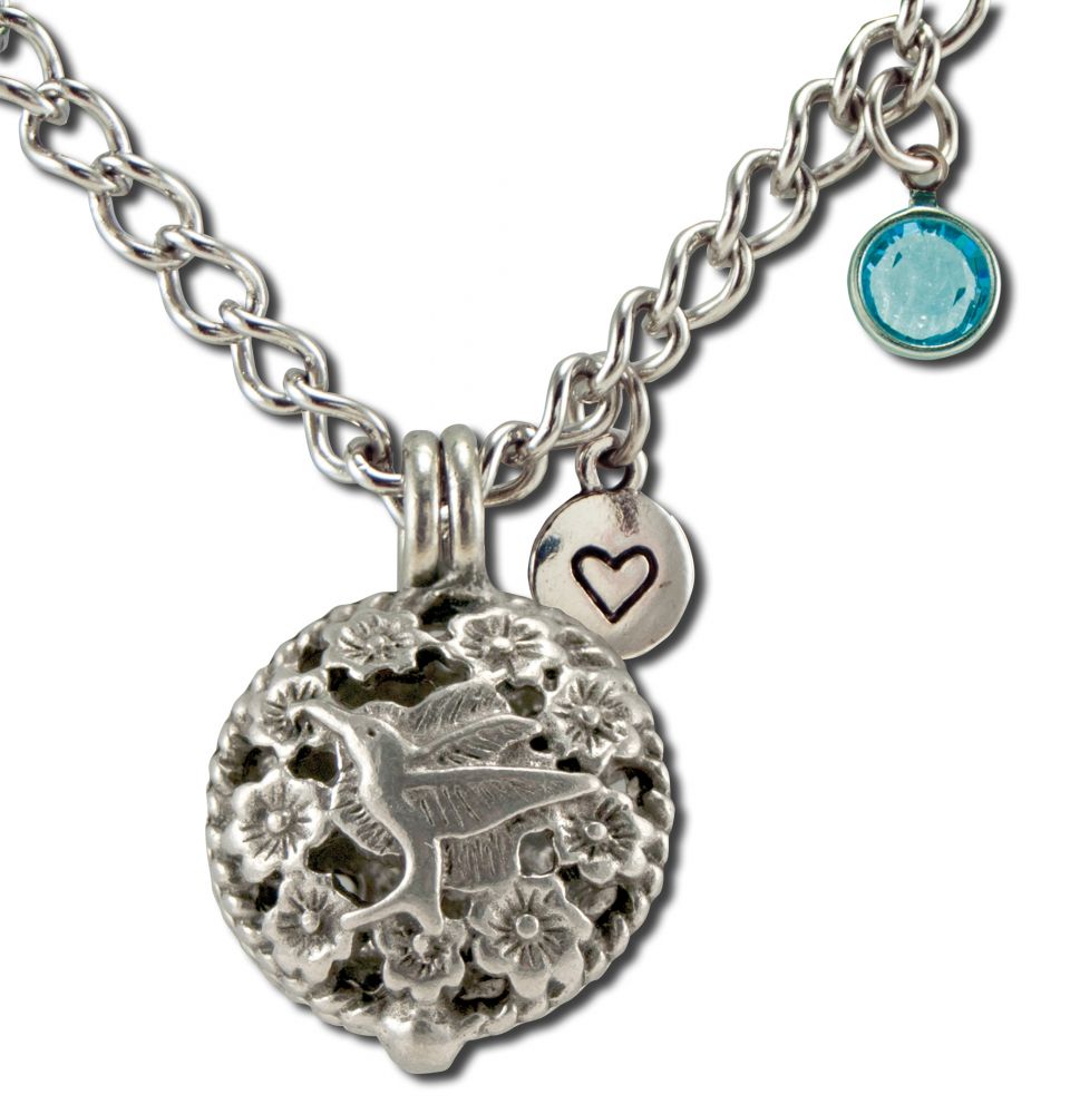 Lotus Light Pure Essential Oils Diffuser Necklace Hummingbird Bracelet