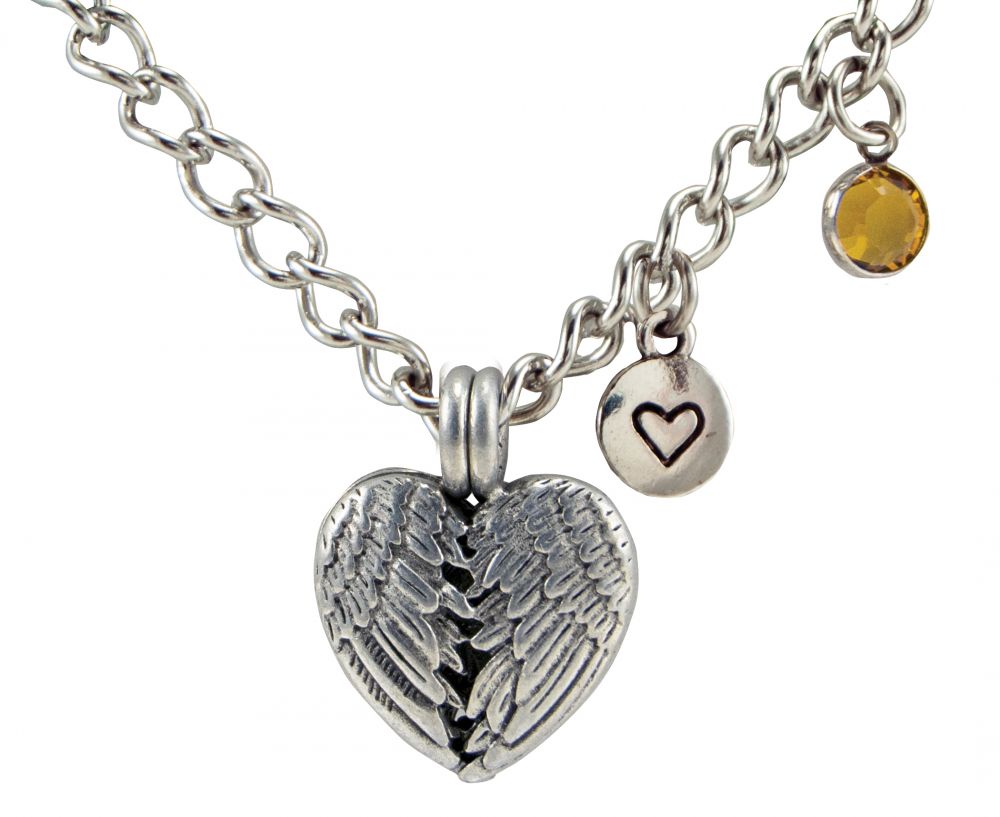 Lotus Light Pure Essential Oils Diffuser Necklace Winged Heart Bracelet