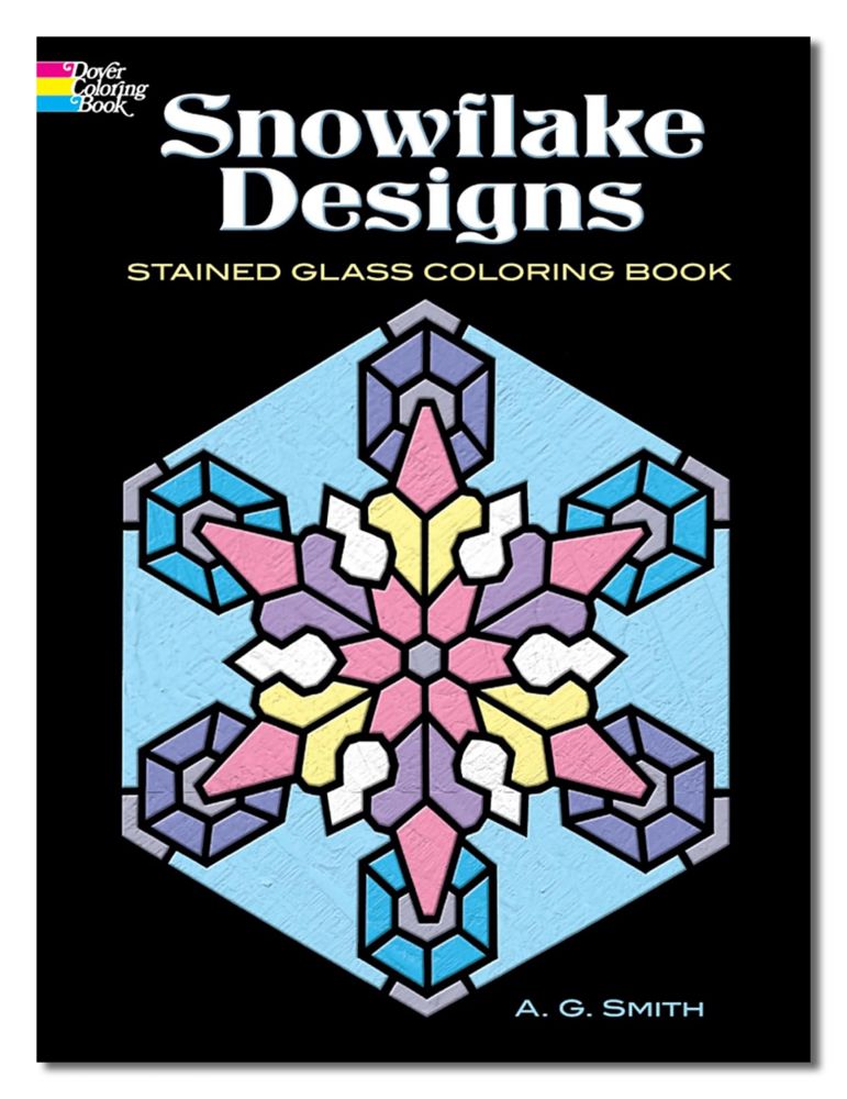 Snowflake Design Stained Glass Coloring Book