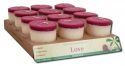 Aloha Bay Palm Wax Candles Coconut Wax Perfume Blends With Essential Oils Votive 12 pc Love (Ivory/Red)