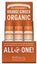 Dr Bronners Organic Lip Balms Orange Ginger-12 pack