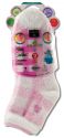 Earth Therapeutics Foot & Pumice Products Aloe Sock Pink Plaid/Pink Solid 2 pk
