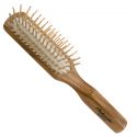 Ambassador Hairbrushes (By Faller) Hairbrushes - Wooden Handle with Pneumatic Brushes Olivewood Rectangle/Wood Pins 5118