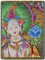 CIRCLES OF LIGHT CIRCLES OF LIGHT TAPESTRY THROW 68 X 48 White Tara Mantra