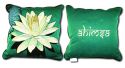 CIRCLES OF LIGHT CIRCLES OF LIGHT PILLOW 14 X 14 White Lotus/Ahimsa on Turquoise Water
