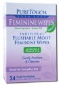 Pure Touch Skin Care Organics Feminine Natural Wipes 24 ct